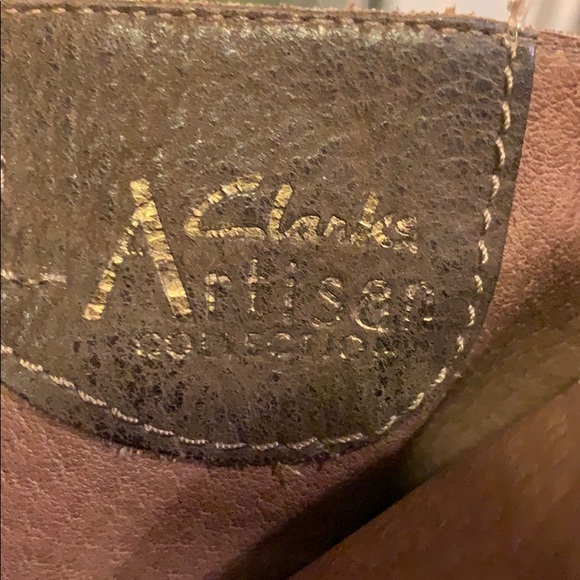 Clarks Artisan brown leather tie back heel boots - Picture 3 of 9